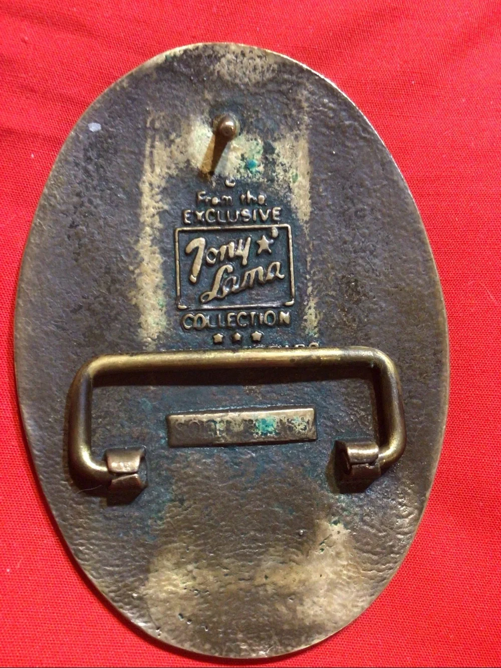 Tony Lama Seal Of State of Indiana Belt Buckle Brass